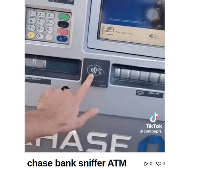 chase bank sniffer